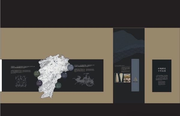 新中式國風博物館文化墻排版設計