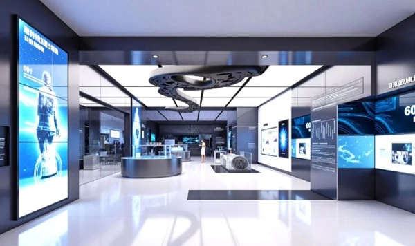 極簡科技風展廳解碼未來企業的空間語言